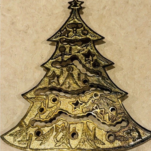 Vintage Metal Christmas Tree Hot Pad - Picture 3 of 6